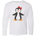 thumbnail image 3 of Inktastic Cute Penguin, Little Penguin, Penguin with Bow Long Sleeve Youth T-Shirt, 3 of 5