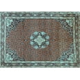 thumbnail image 1 of Ahgly Company Indoor Rectangle Medallion Light Blue Traditional Area Rugs, 8' x 10', 1 of 4