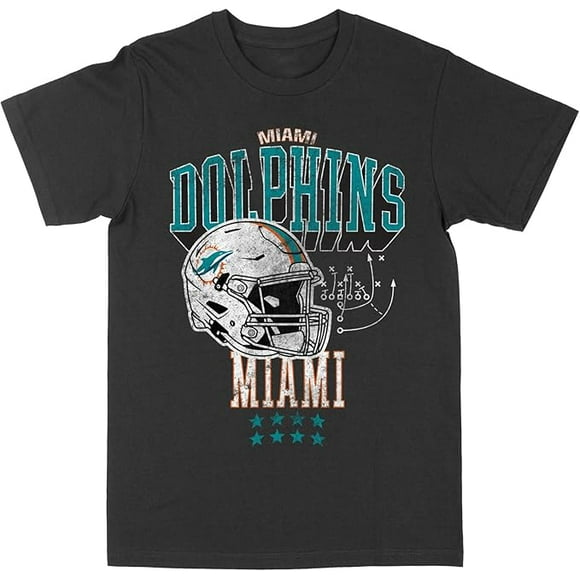 NFL Miami Dolphins Helmet Field Black 2X-Large T-Shirt