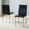 thumbnail image 3 of Newest Dining Chairs Set Of 2, Modern Kitchen & Dining Room Chairs, Linen-Cotton Dining Chairs With Sturdy Legs Black, 3 of 10