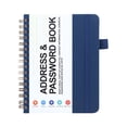 thumbnail image 2 of A6 Coil Password and Address Book Alphabetical, Discreet No-Title Cover with Elastic Band, Pocket Size Organizer, Lay Flat Spiral Binding Deep Blue, 2 of 4