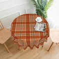 thumbnail image 3 of Fall Tablecloth Round 60 Inch Thanksgiving Buffalo Plaid Checkered Table Cloth Waterproof Autumn Circle Table Cover for Holiday Party Kitchen Dining Table Decoration, 3 of 6