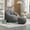 Gray, variant on MOONMISS Microfiber Upholstered High Pressure Foam Round Lazy Bean Bag Sofa Chair with Ottoman-Gray