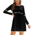 thumbnail image 4 of Ne Tue Pas Mon Ambiance Robe Évasée Col Carré Robe Élégante Mode Féminine Imprimée Ne Tue Pas Mon Ambiance Humour Drôle, 4 of 5