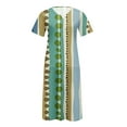 thumbnail image 4 of SMihono Robe d'Été Bohème pour Femmes Grande Taille Mode Décontractée d'Été avec Poches Manches Courtes Imprimée Col en V, 4 of 4