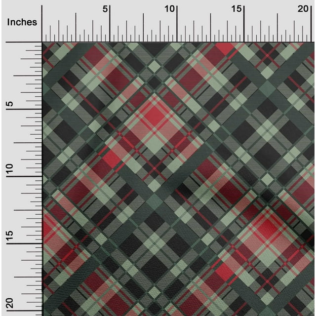 oneOone Cotton Flex Fabric Tartan Check Decor Fabric Printed BTY 40 Inch Wide