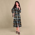 thumbnail image 1 of 017-47 Vestido Midi Dama a cuadros con botonadura y mangas tres cuartos Cklass 017-47, 1 of 2