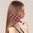 thumbnail image 2 of Red and Green Christmas Plaid Pattern Hair Brush,Girls Detangling Hair Brush,Glide Through Tangles with Ease for Wet & Dry Hair,8.8"X2.8", 2 of 7