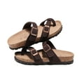 thumbnail image 4 of Genuine Leather Summer Sandals Women Slides for Women Natural Cork Footbed Womens Slides Straps - Womens Sandals Comfortable Spring Break Outfit Women Footwear, 4 of 4