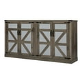 thumbnail image 5 of Faux Rattan 65-Inch Sideboard with Barn Doors / Multi-Scene Use / Extra Large Storage Space, 5 of 7