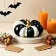 thumbnail image 3 of Black White Pumpkin Decor Resin Pumpkin Figurines Home Decor Table Decor Shelf Decor Mantel Decor Farmhouses Thanksgiving Fall Centerpiece, 3 of 6