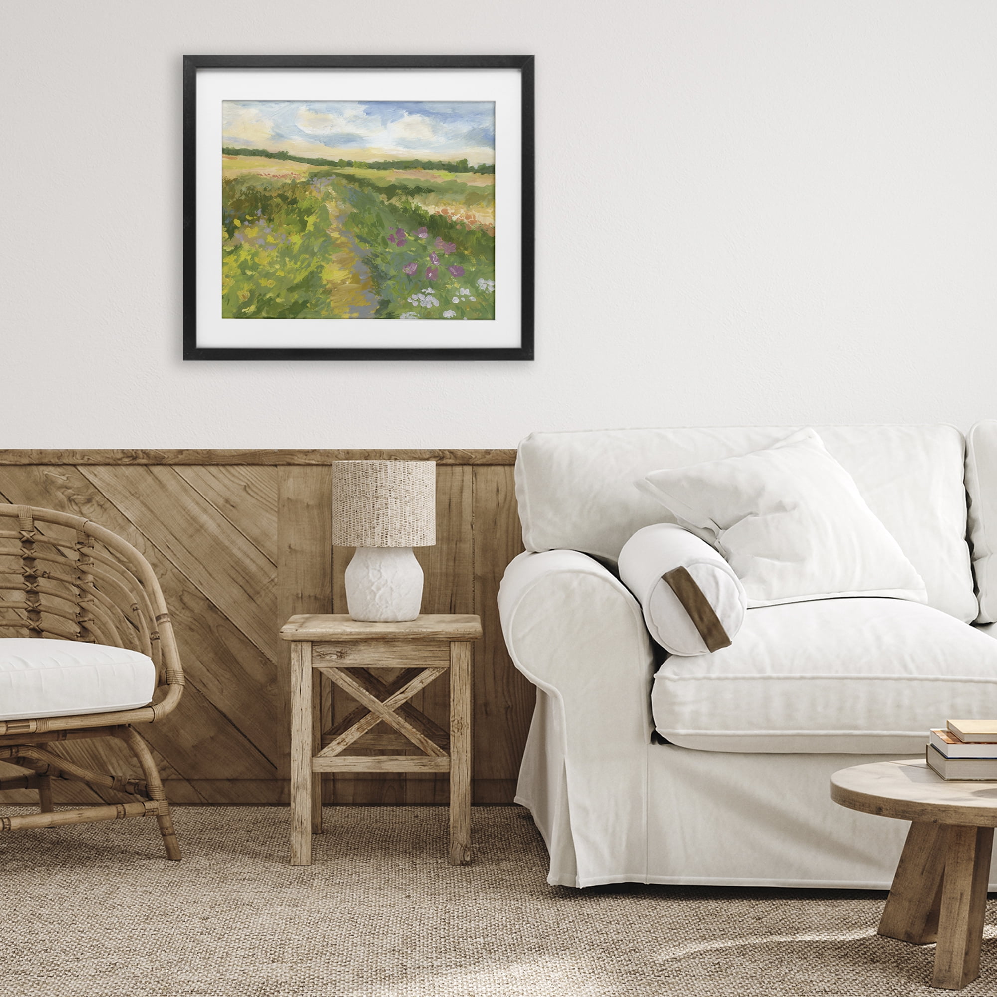 Stupell Industries Windswept Flower Field Black Framed Print Under Glass, design by Victoria Barnes