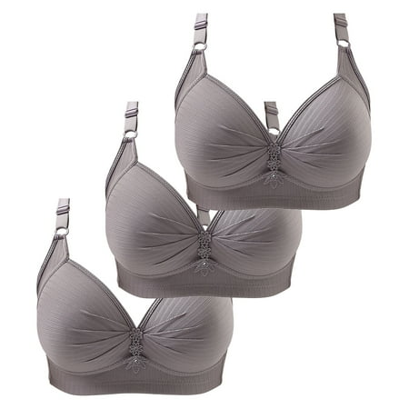 Baodmurt Wireless Bras for Women Lounge & Sleep Underwire Lingerie  Underwear  Grey 38B