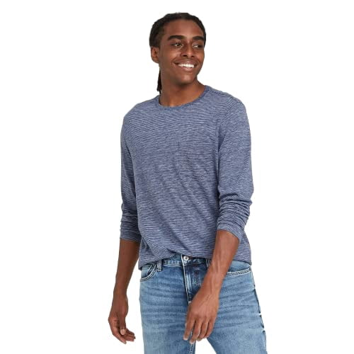 Men's Striped Long Sleeve Crewneck T 