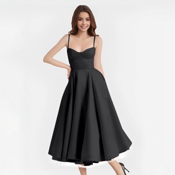 Women Sleeveless Sling Long Dress Summer Solid Color Backless A Line Bandage Dress Stylish Casual Dresses for Women Casual Summer Dresses with Sleeves Women's Summer Dress Summery Dresses Women Party
