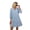Dusty Blue, variant on Women's 3/4 Sleeve Gingham V-Neck Button Down Tiered Ruffle Shirt Dress with Pockets, XS-2XL