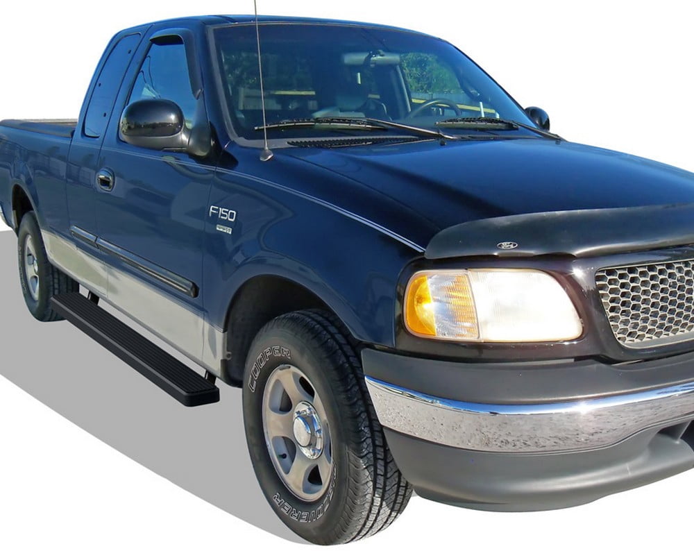 APS Running Boards 6-inch Black Compatible with Ford F150 F250 1999-2003 Super Cab (Include 04 Heritage) Stainless Steel (Nerf Bars Side Steps Side Bars)