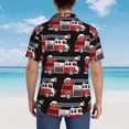 thumbnail image 6 of Xecao Fire and Rescue Truck print Hawaiian shirt - a stylish short-sleeve button-down for men, perfect for casual beach and tropical outings., 6 of 9