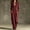 Wine, variant on Women's Long Sleeve Suede Jumpsuit Stand-Up Collar Zip Front Fall Cozy Wide Leg Jumpsuit Outfits, 2XL