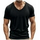 thumbnail image 2 of Playera Elvqul para Caballero Manga Corta Casual Negro Cuello en V Gym sin Estampado, 2 of 9
