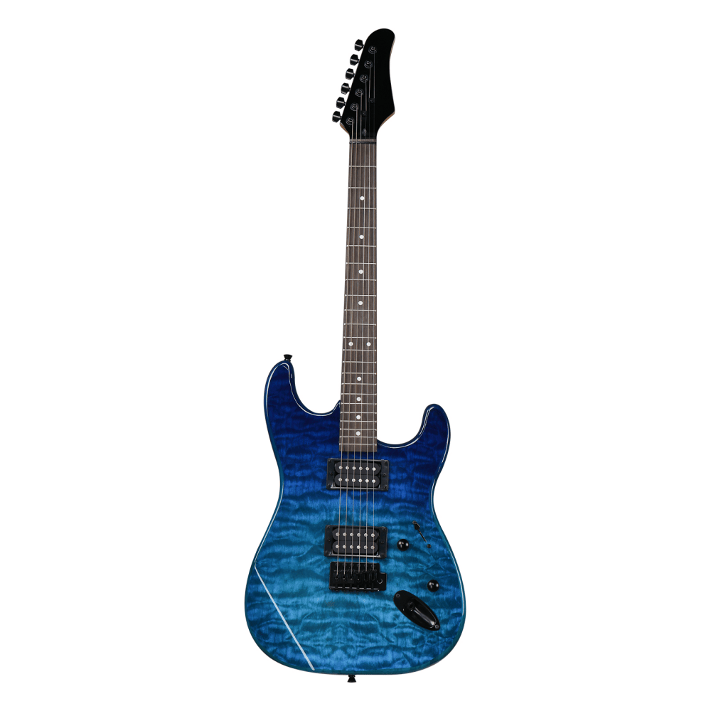 Tcbosik 39 inch Electric Guitar with Gig Bag and Strap, Beginner Kit with Plectrum, Capo, Cable, Tremolo Arm and Wrench Tool, Music Strings Instrument, Trans Blue