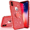 thumbnail image 3 of SOGA Diamond Bling Glitter Cute Phone Case with Kickstand Compatible for iPhone Xs Max Case, Rhinestone TPU Bumper with Magnetic Ring Stand Girls Women Cover for Apple iPhone Xs Max 6.5 [Red], 3 of 5