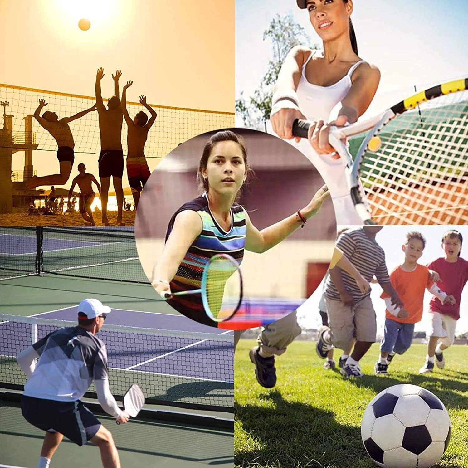 Badminton Volleyball Tennis Net Set Portable Height Adjustable Multi-Purpose Sports Equipment with Poles Stand and Carry Bag for Outdoor Garden Beach