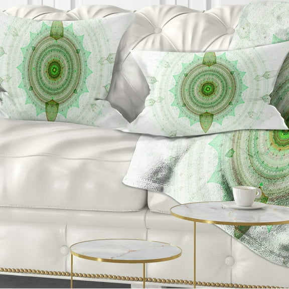 Designart Light Green Cryptical Sphere - Abstract Throw Pillow - 12x20
