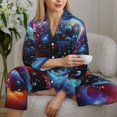thumbnail image 6 of Sikiie Outer Space Floating Numbers And Letters Women's Long-Sleeve Shirt and Full-Length Bottom Pajama Set (s-xxl)-, 6 of 7
