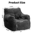 thumbnail image 2 of Baxluxe Bean Bag Chairs for Adults Kids Comfy Reading Chair Living Room Couch Home Sofa with Armrest Bean Bag Sofa with Filler Memory Foam Fluffy Lazy Sofa, 2 of 8