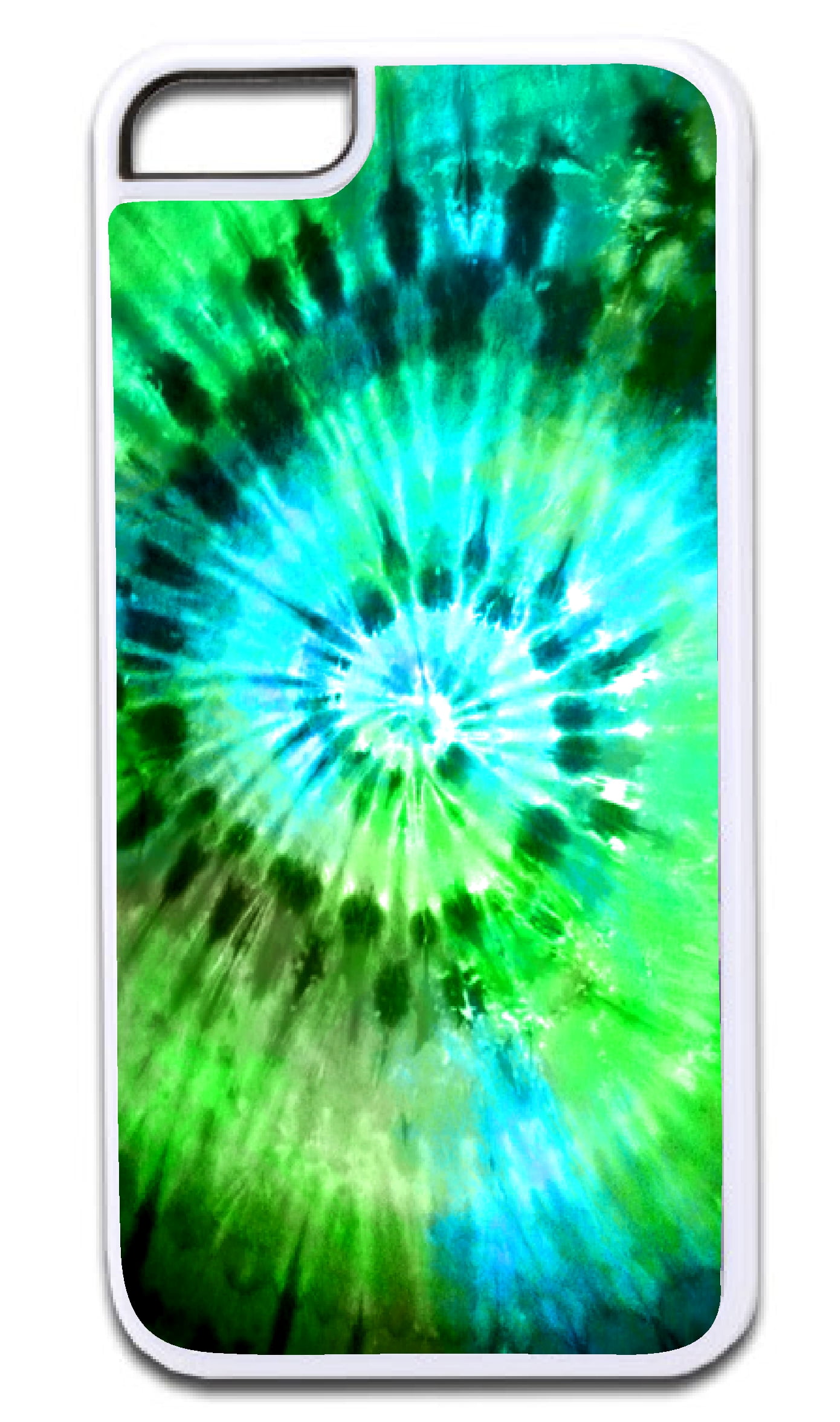 Blue and Green Tie Dye Design White Rubber Case for the Apple iPhone 6 Plus / iPhone 6s Plus - Apple iPhone 6 Plus Accessories -iPhone 6s Plus Accessories