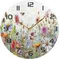 thumbnail image 5 of Coolnut Wall Clock Wildflowers 10 Inch Silent Non Ticking Quality Quartz Battery Operated Digital Round Easy to Read for Home Office Kitchen Home Decor, 5 of 7