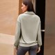 thumbnail image 5 of Ropa de otoño para mujer,Camisa informal de manga larga con solapa y media cremallera, con bolsillo y cuello en V, mezcla de poliéster y elastano, para uso diario, sopatenor, 5 of 8