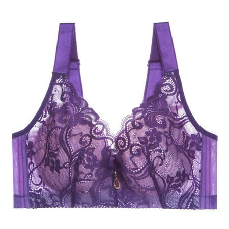 

LAST CLANCE SALE! Women s Plus Size Signature Lace Unlined Bra Purple 80D