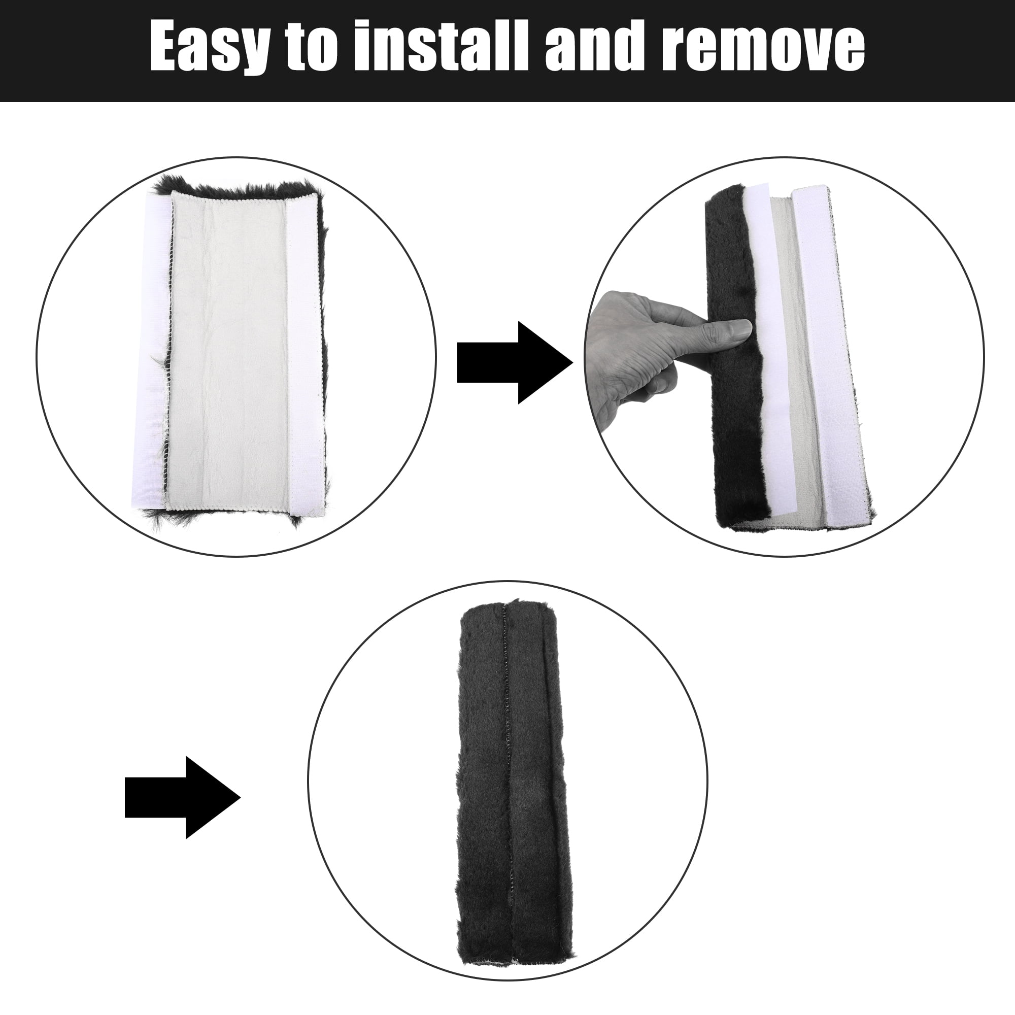 Unique Bargains Plush Car Seat Belt Protector Pads Shoulder Strap Covers Universal Black