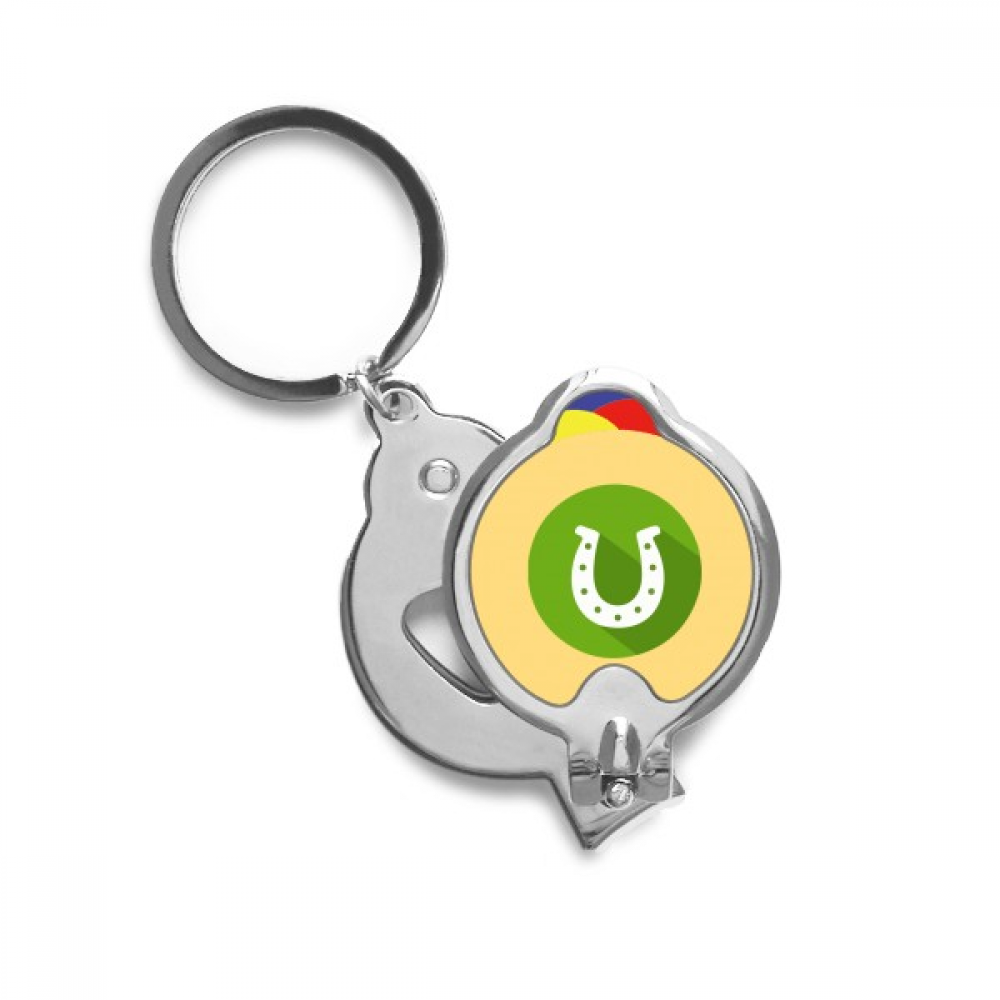 Green Round Horseshoe Logo Festival Nail Clippers Sharp Fingernail