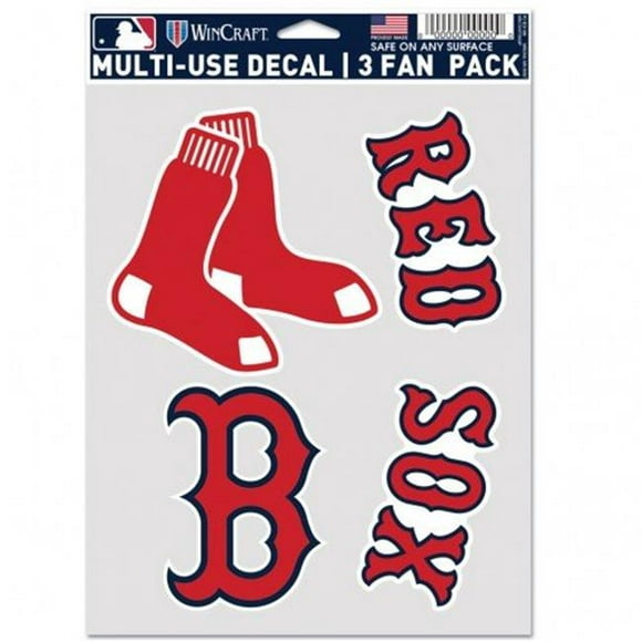 Wincraft 9416606924 MLB Boston Rouge Sox Autocollant Multi Usage Ventilateur - Pack de 3