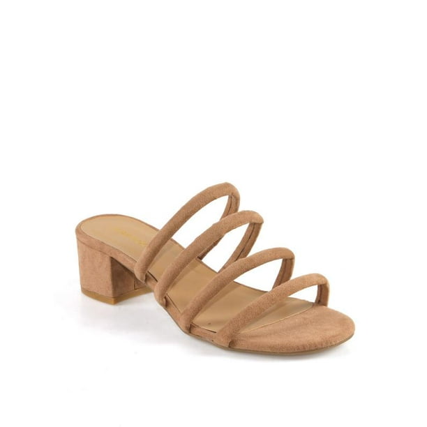 bamboo block heel sandals