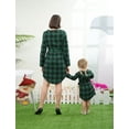 thumbnail image 6 of FYMNSI Mommy and Me Christmas Outfit Plaid Gingham Print Dresses Holiday Party Family Matching Dress Green (Baby 3-6 Months), 6 of 12