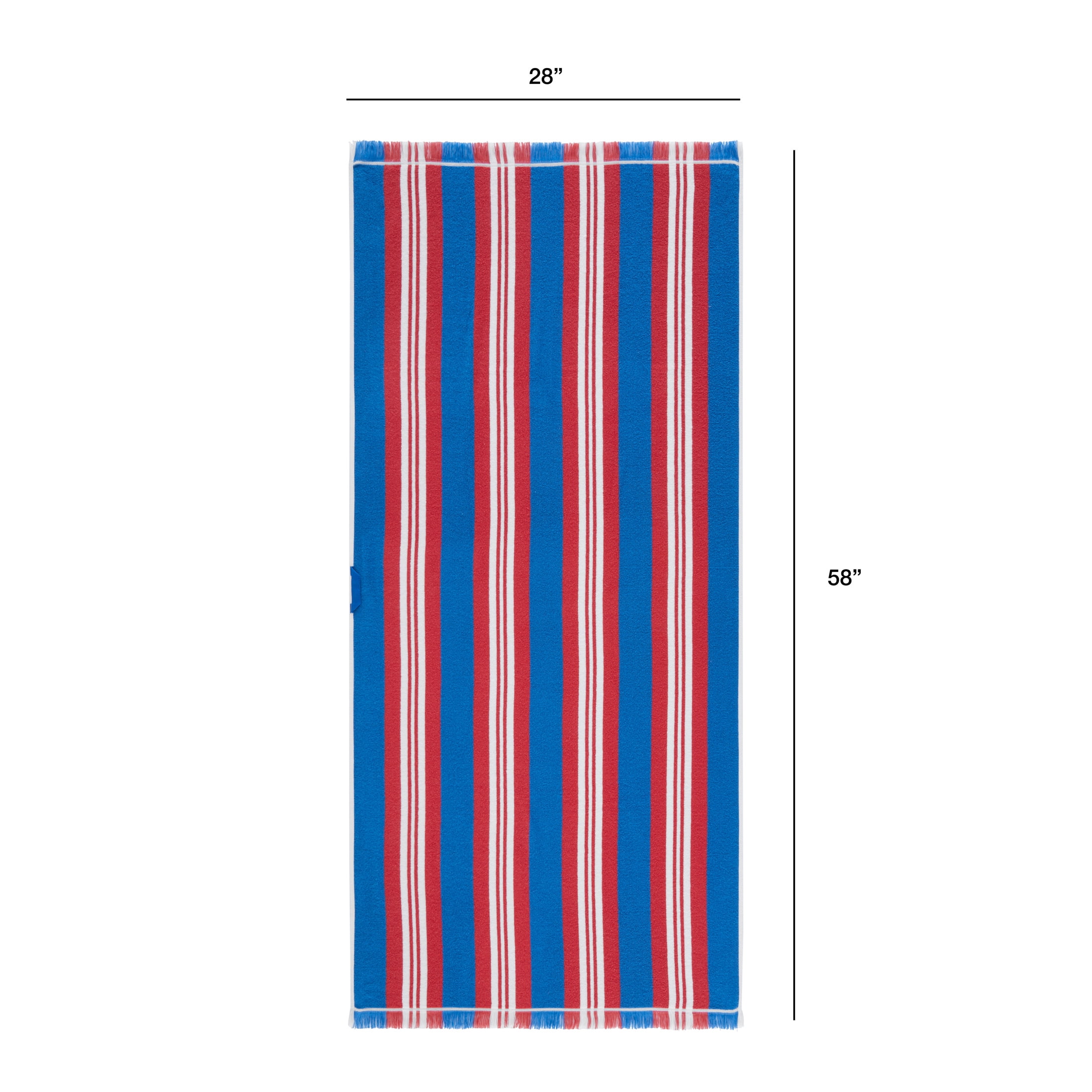 Mainstays Americana Striped Flat-Woven Fouta Cotton-Blend Beach Towel