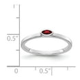thumbnail image 3 of 14K White Gold Ring Band Gemstone Garnet Marquise Red, 3 of 3