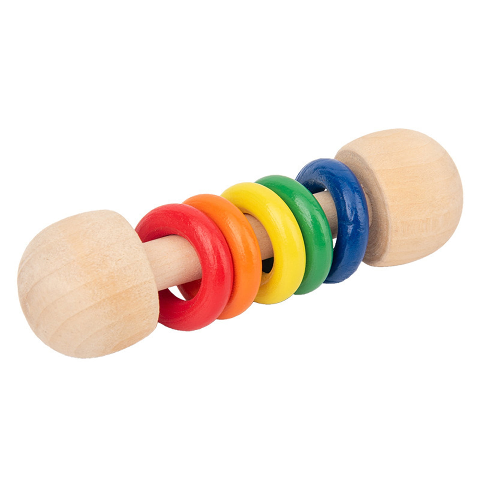 Round Children Montessori Toys Nursing Wooden Rattle for Baby Toddler 