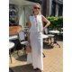 thumbnail image 1 of Conjunto de falda con cordones para mujer, traje elegante sin mangas, cuello redondo, volantes, cintura alta, línea A, verano, 2024, 1 of 5