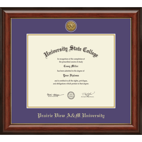 Prairie View A&M University Diploma Frame, Document Size 12" x 10"