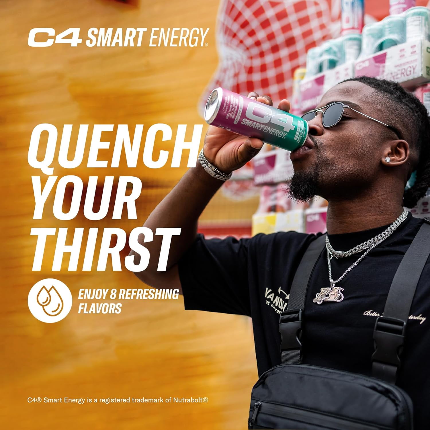 C4 Smart Energy Drink, Cherry Berry Lime Flavor, Zero Sugar, Carbonated, 12 oz can (12 pack)