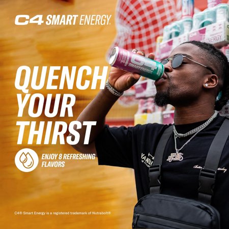 C4 ENERGY C4 SMART ENERGY DRINK, CHERRY BERRY LIME FLAVOR, ZERO SUGAR, CARBONATED, 12 OZ CAN (12 PACK)
