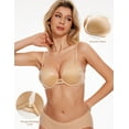 thumbnail image 3 of Wingslove Women's Everyday Basic Seamless Push Up Bra Underwire Plunge T-Shirt Bra, Nude 36D, 3 of 6