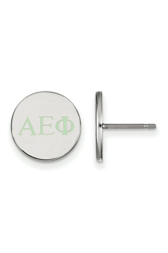 Sterling S. LogoArt Alpha Epsilon Phi Enameled Post Earrings Sterling Silver Earrings
