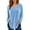 74#Blue, variant on V Neck Velvet Tunic Top for Women Long Sleeve Loose Fit Pullover Curved Hem Casual Shirt Blouse Going Out Spring Fall Winter