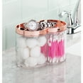 thumbnail image 3 of mDesign Plastic Dual Canister Jar Organizer Set, Storage Lid, Clear/Rose Gold, 3 of 9